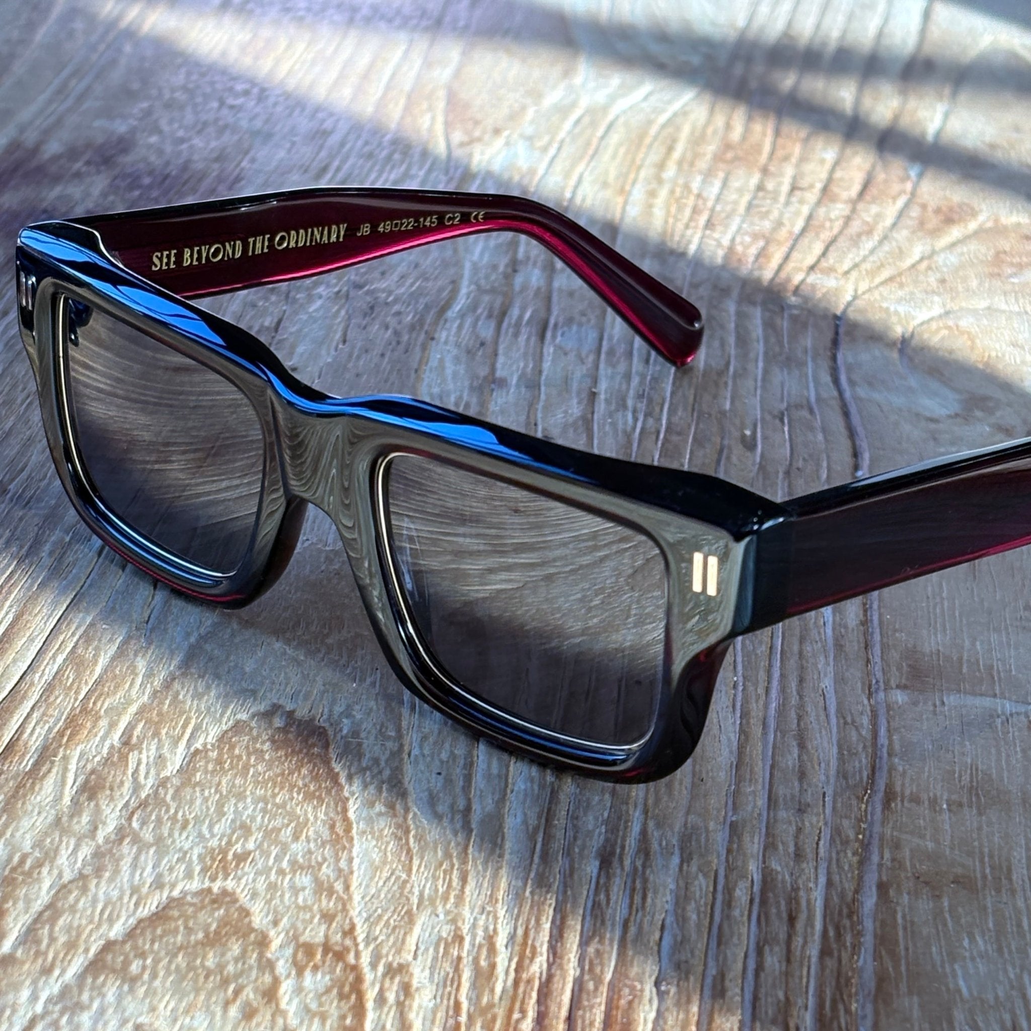 The Finchley Cut Oxford Burgundy acetate sunglasses — Jessie Boys