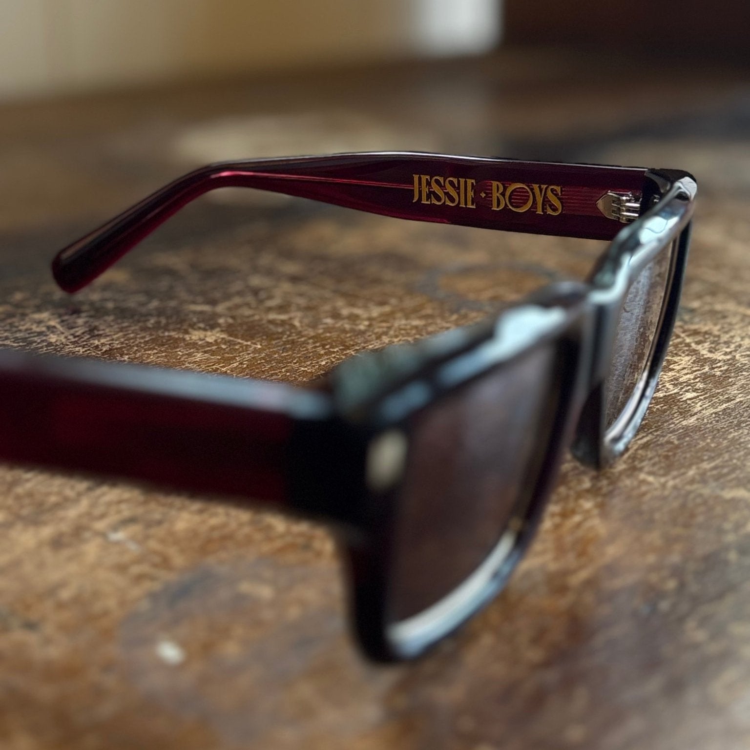 The Finchley Cut Oxford Burgundy acetate sunglasses — Jessie Boys